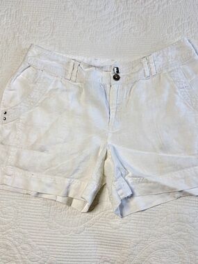 INC white linen shorts size 8